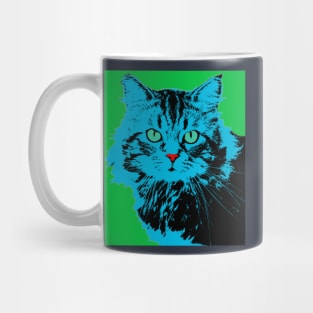 CAT POP ART BLUE GREEN Mug